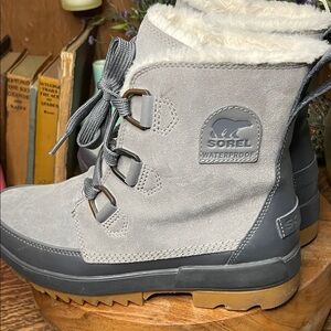 Sorel Gray and Tan Winter Boots